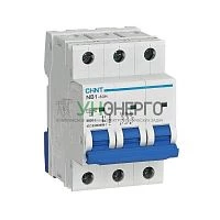 Выключатель автоматический модульный 3п D 16А 10кА NB1-63H (R) CHINT 179882 Выключатель автоматический модульный 3п D 16А 10кА NB1-63H (R) CHINT 179882