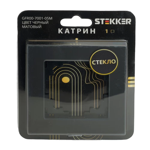 Рамка 1-местная, стекло, STEKKER GFR00-7001-05М, серия Катрин, черный матовый 49600 фото 6