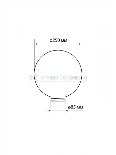 Рассеиватель шар ПММА 250 мм прозрачный призма (резьба А 85) TDM фото 4