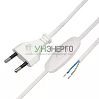 Шнур сетевой 1.8м с выкл. бел. без розетки 2.5A-220V REXANT 11-1115