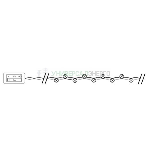 Светодиодная гирлянда Feron CL570 линейная, мультиколор, 2м + 0.5м, с питанием от батареек, прозрачный шнур 32363 фото 3