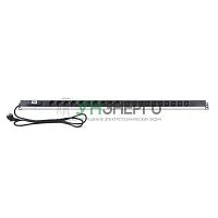 Блок распределения питания PDU 10 розеток СЕЕ 7/4 Schuko 10 розеток C13 16А автомат защиты вилка СЕЕ 7/7 вертикал. шнур 2м корпус алюм. Rexant 04-0202-2