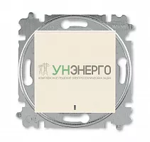 Выключатель кнопочный 1-кл. СП Levit IP20 с подсветкой сл. кость/бел. ABB 2CHH599147A6017