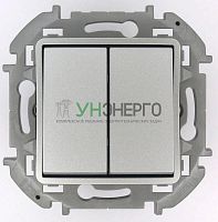 Переключатель модульный 2-кл. Inspiria 250В 10AX с подсветкой 1алюм. IEK 673667 Переключатель модульный 2-кл. Inspiria 250В 10AX с подсветкой 1алюм. IEK 673667