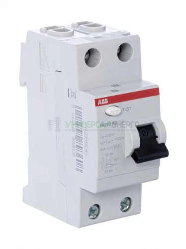 Выключатель дифференциального тока (УЗО) 2п 63А 300мА тип AC FH202AC-63/0.3 2мод. ABB 2CSF202003R3630 фото 4