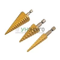 Набор ступенчатых сверл 4-12.4-20.4-32мм HSS-TiN ТИТАН (уп.3шт) Kranz KR-12-6620 Набор ступенчатых сверл 4-12.4-20.4-32мм HSS-TiN ТИТАН (уп.3шт) Kranz KR-12-6620