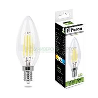 Лампа светодиодная Feron LB-66 Свеча E14 7W 4000K 25780