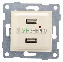 Розетка USB 2-м СП Ugra механизм беж. GUSI С11USB2-003