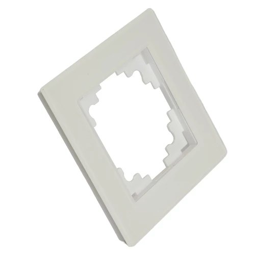 Рамка 1-местная, стекло, STEKKER, GFR00-7001-01М, серия Катрин, белый матовый 49594 фото 2