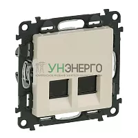 Механизм розетки компьютерной 2-м Valena Life RJ45 кат.5E UTP с лицевой панелью сл. кость Leg 753541