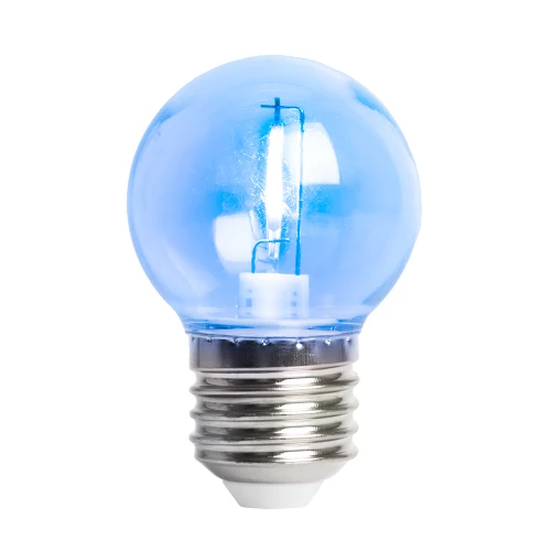Лампа светодиодная Feron LB-383 Шарик прозрачный E27 2W синий 48934
