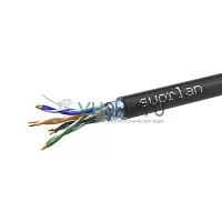 Кабель витая пара F/UTP кат.5E 4х2х24AWG solid Cu PE Outdoor Standard черн. (м) SUPRLAN 01-1028-1