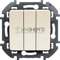 Выключатель 3-кл. Inspiria 20А IP20 250В 10AX механизм сл. кость IEK 673641 Выключатель 3-кл. Inspiria 20А IP20 250В 10AX механизм сл. кость IEK 673641