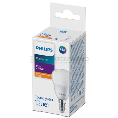Лампа светодиодная Ecohome LED Lustre 5Вт 500лм E14 827 P46 Philips 929002969637 фото 2