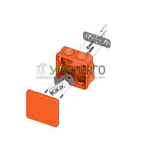 Коробка огнестойкая E45 85х85х40мм IP55 с клеммниками 6 полюсов 0.5-6кв.мм HF EKF plc-kmfr-85-606