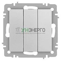 Выключатель 3-кл. СП Accent 6-106-03 10А IP20 250В AL/CU алюм. Intro Б0063536