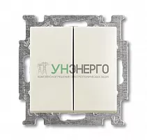 Выключатель 2-кл. 1п СП Basic 55 10А IP20 с клавишей механизм chalet-white ABB 2CKA001012A2187