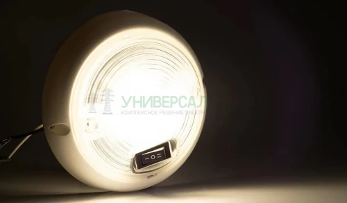Фонарь LED для внутреннего освещения салона 12-36В белый круглый с переключателем клавишным двухступенчатым FRISTOM FT-160 B W LED фото 2
