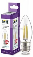 Лампа светодиодная филаментная 360° 7Вт C35 свеча прозрачная 4000К нейтр. бел. E27 230В IEK LLF-C35-7-230-40-E27-CL