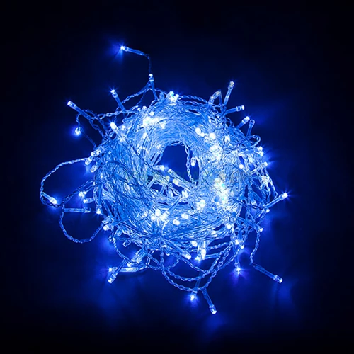 Светодиодная гирлянда Feron CL22 бахрома,статичная,  4.5м*0.7м + 3м 230V синий c питанием от сети, прозрачный шнур 32345 фото 3
