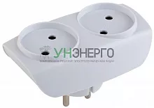 Разветвитель 2-м без заземл. 16А IP20 SP-2-W бел. Эра C0045520