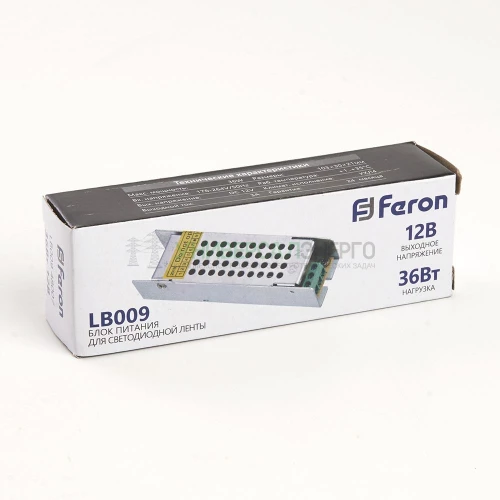 Трансформатор электронный для светодиодной ленты 36W 12V (драйвер), LB009 48007 фото 4