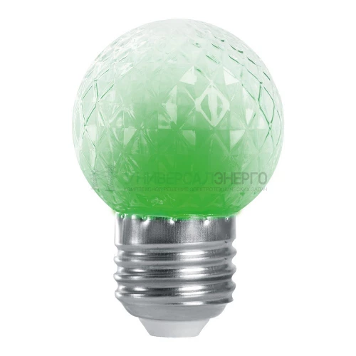 Лампа-строб Feron LB-377 Шарик прозрачный E27 1W зеленый 38209 фото 2