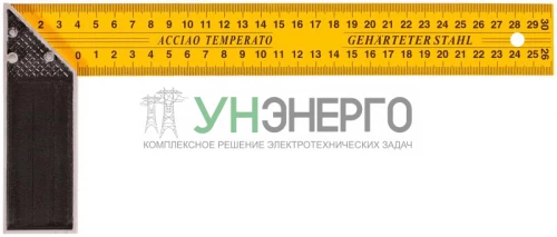 Угольник столярный двусторонняя шкала 300мм MOS 19373М