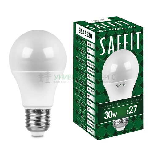 Лампа светодиодная SAFFIT SBA6530 Шар E27 30W 6400K 55184