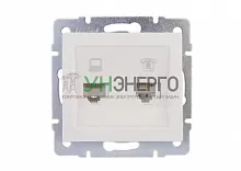 Механизм розетки компьютерной + телефонной 2-м СП Rain RJ45 + RJ11 16А IP20 бел. LEZARD 703-0288-143