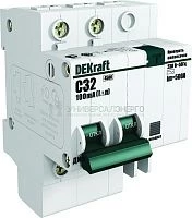 Выключатель автоматический дифференциального тока 2п C 60А 30мА тип AC 4.5кА ДИФ-101 6мод. DEKraft 15009DEK