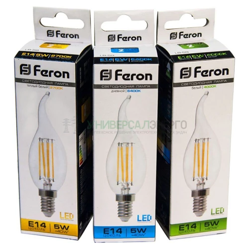 Лампа светодиодная Feron LB-59 Свеча на ветру E14 5W 4000K 25576 фото 3
