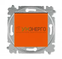 Выключатель кнопочный 1-кл. СП Levit IP20 оранж./дым. черн. ABB 2CHH599145A6066