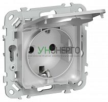 Розетка СП FLITE РСшкр11-1-44-ФлА 16А IP44 с заземл. с защ. шторками и крышкой безвинтовое крепление механизм алюм. IEK FI-R16-16-1-44-K47 Розетка СП FLITE РСшкр11-1-44-ФлА 16А IP44 с заземл. с защ. шторками и крышкой безвинтовое крепление механизм алюм. IEK FI-R16-16-1-44-K47