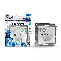 Розетка 1-м СП Pixel 16А IP20 с заземл. механизм бел. TOKOV ELECTRIC TKE-PX-R1Z-C01