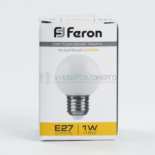 Лампа светодиодная Feron LB-37 Шарик матовый E27 1W 2700K 25878 фото 6