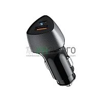 Устройство зарядное автомобильное с двумя портами USB-A QC 3.0 + USB-C PD 51Вт со световой индикацией черн. Rexant 16-0246 Устройство зарядное автомобильное с двумя портами USB-A QC 3.0 + USB-C PD 51Вт со световой индикацией черн. Rexant 16-0246