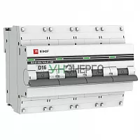 Выключатель автоматический модульный 4п D 16А 10кА ВА 47-100 PROxima EKF mcb47100-4-16D-pro
