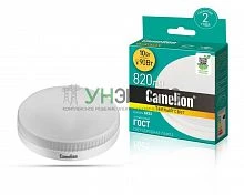 Лампа светодиодная LED10-GX53/830/GX53 10Вт таблетка 3000К тепл. бел. GX53 810лм 220В Camelion 12053