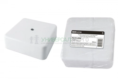 Коробка распаячная КР 100х100х44 ОП белая, IP40, инд. штрихкод TDM