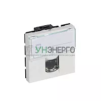 Механизм розетки компьютерной СП 2мод. Mosaic RJ45 кат.6A STP/FTP бел. Leg 076576