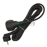 Удлинитель-шнур 1х5м с заземл. 16А IP20 ПВС 3х1 черн. DOMTOK 2359