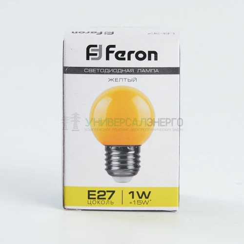Лампа светодиодная Feron LB-37 Шарик E27 1W желтый 25879 фото 5