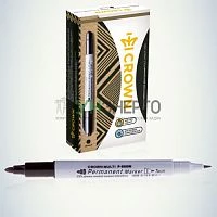 Маркер перманентный двухсторон. "Multi Marker Twin" 2мм/1мм пулевидный черн. 095143 Crown Б0048242