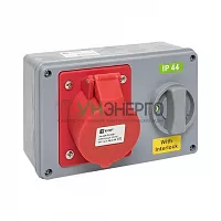 Розетка 1424 3Р+РЕ 32А 380В IP44 с блокировкой и выкл. EKF ps-1424-32-380 Розетка 1424 3Р+РЕ 32А 380В IP44 с блокировкой и выкл. EKF ps-1424-32-380