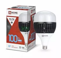 Лампа светодиодная LED-HP-PRO 100Вт грушевидная 6500К холод. бел. E27 9500лм 150-275В с адаптером E40 бел. IN HOME 4690612035697