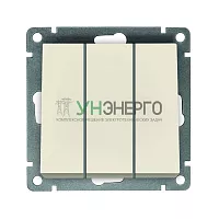 Выключатель 3-кл. СП Афина 10А IP20 механизм сл. кость (ivory) Universal A0043-I