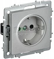 Розетка 1-м BRITE РС24-1-0-БрА 16А IP20 с заземл. с защ. шторк. безвинтов. крепл. механизм алюм. IEK BR-R14-16-1-K47