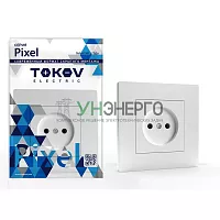 Розетка 1-м СП Pixel 16А IP20 без заземл. в сборе бел. TOKOV ELECTRIC TKE-PX-R1F-C01