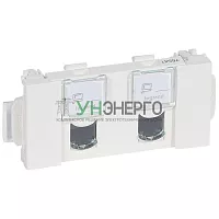 Розетка компьютерная 2-м СП 4мод. Mosaic RJ45 кат.5E UTP CD с механизмом быстр. подключ. механизм бел. Leg 076541